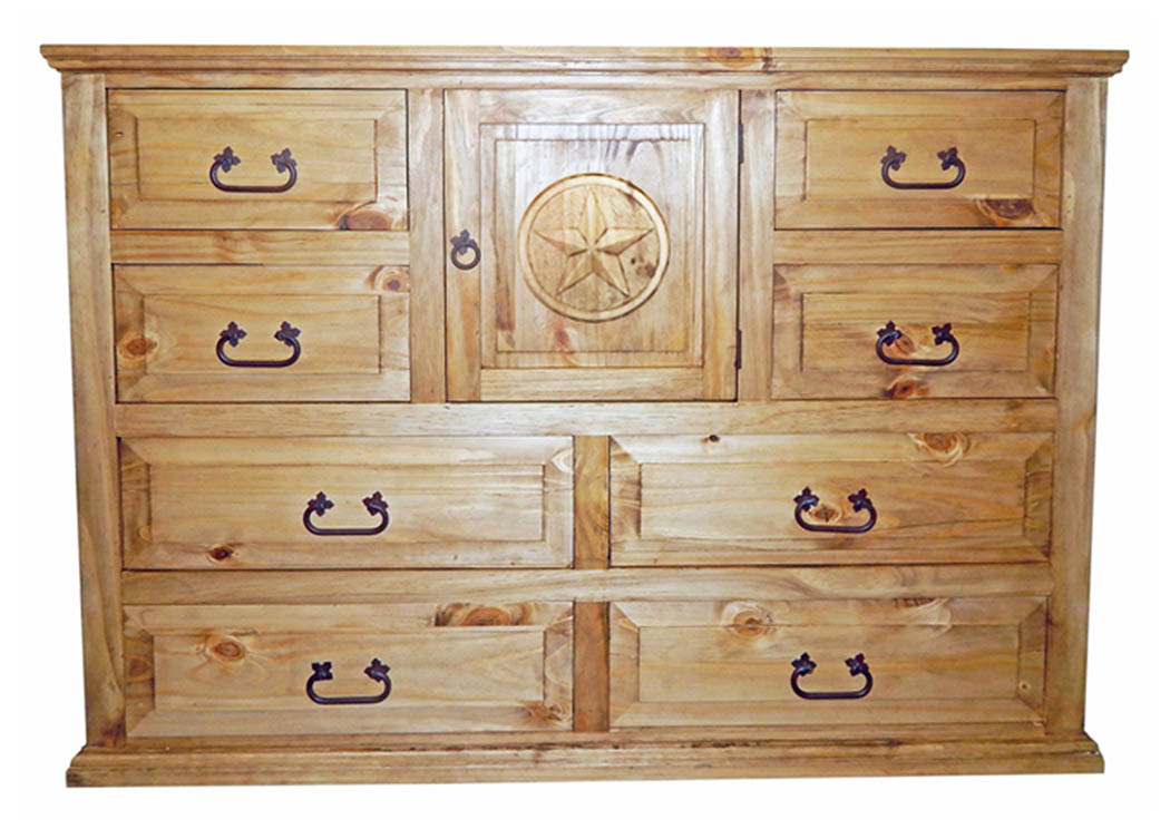 Econo 1 Door Dresser w/Star,Million Dollar Rustic