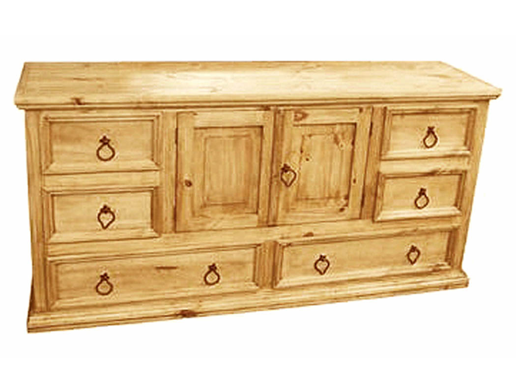 2 Door 6 Drawer Dresser,Million Dollar Rustic