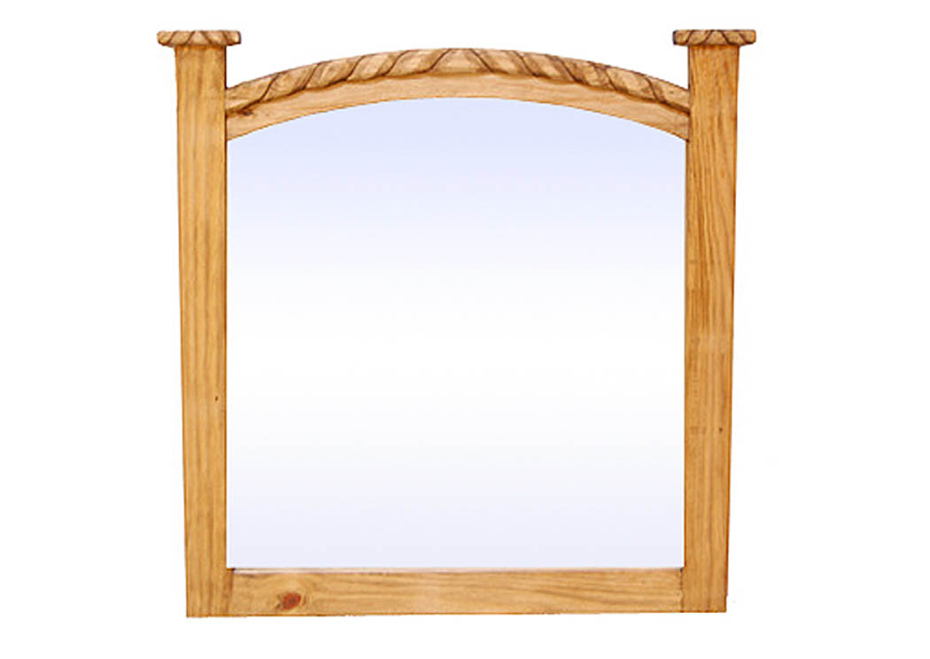 Mansion Mirror w/Rope,Million Dollar Rustic