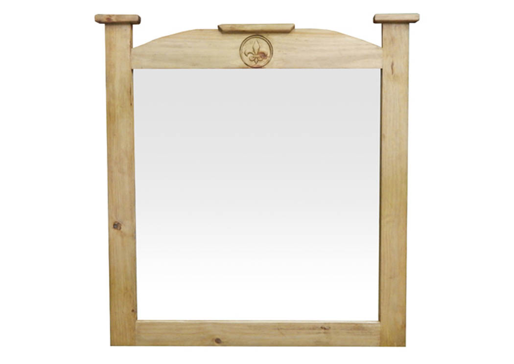 Econo Mirror w/Fleur-De-Lis,Million Dollar Rustic