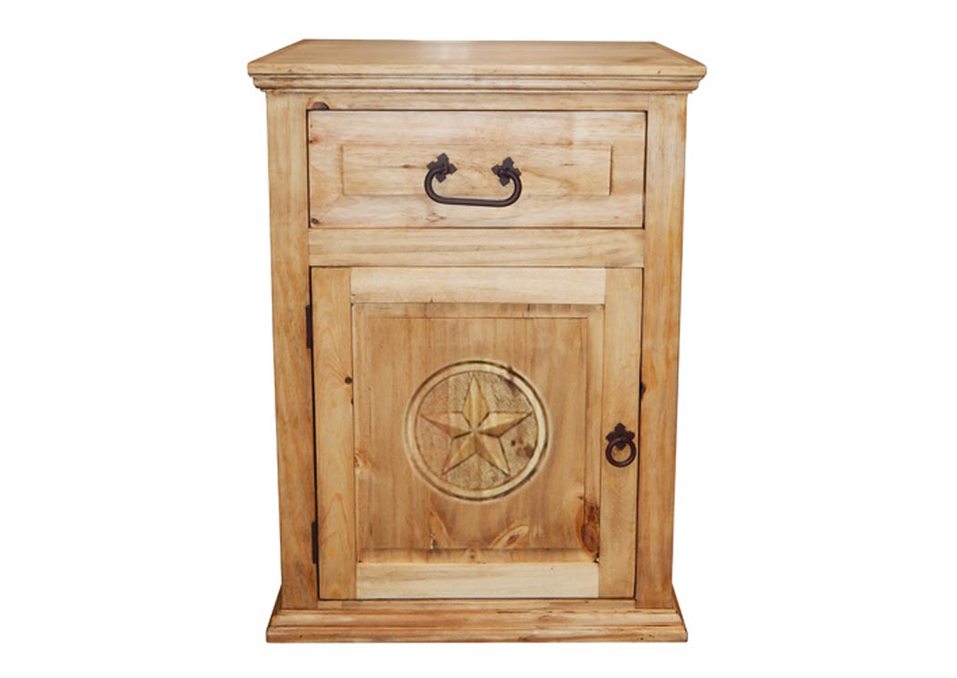 Econo 1 Drawer 1 Door Nightstand w/Stars,Million Dollar Rustic