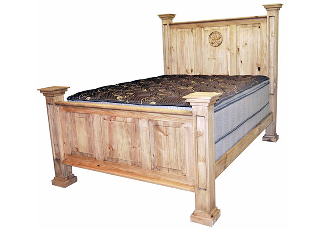 Oasis Queen Bed w/Star,Million Dollar Rustic