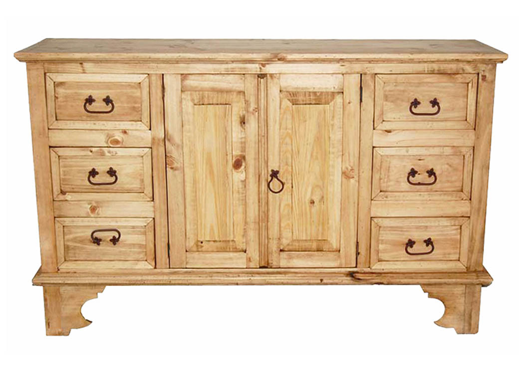 Hacienda 6 Drawer 2 Door Dresser,Million Dollar Rustic