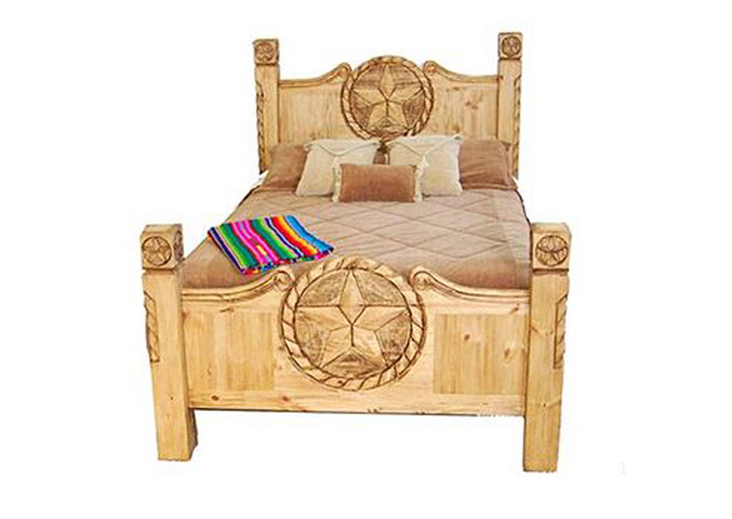 Queen Texas Rope Star Poster Bed,Million Dollar Rustic