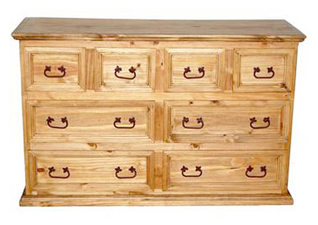 54" 8 Drawer Dresser,Million Dollar Rustic