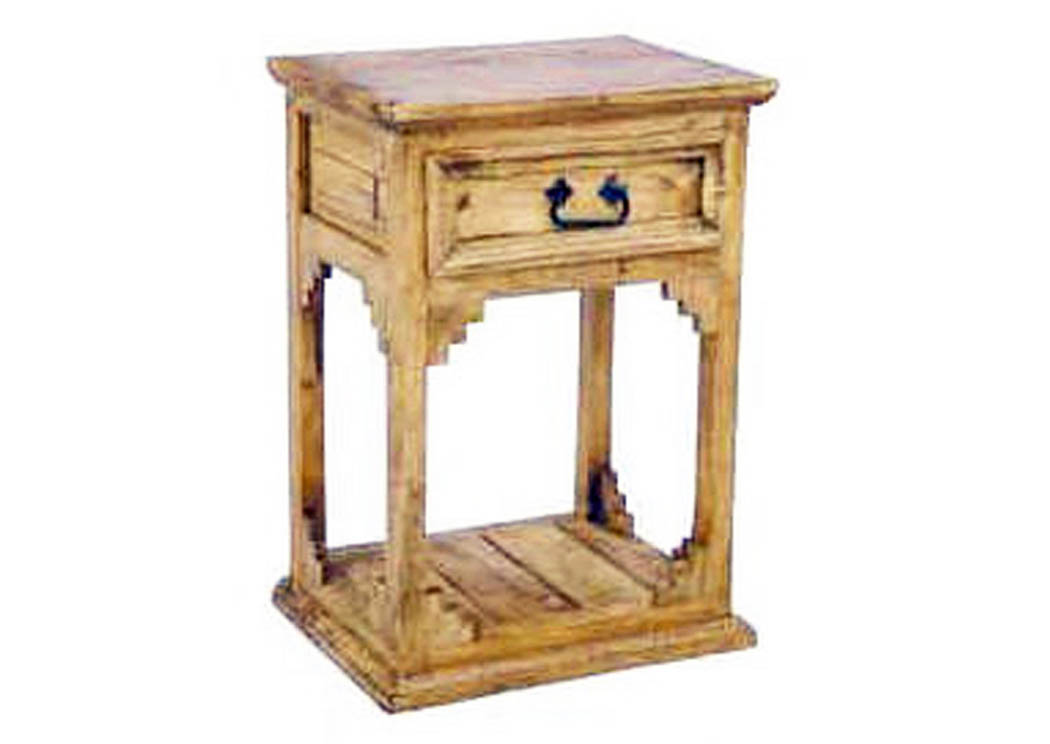 1 Drawer Open Bottom Nightstand,Million Dollar Rustic