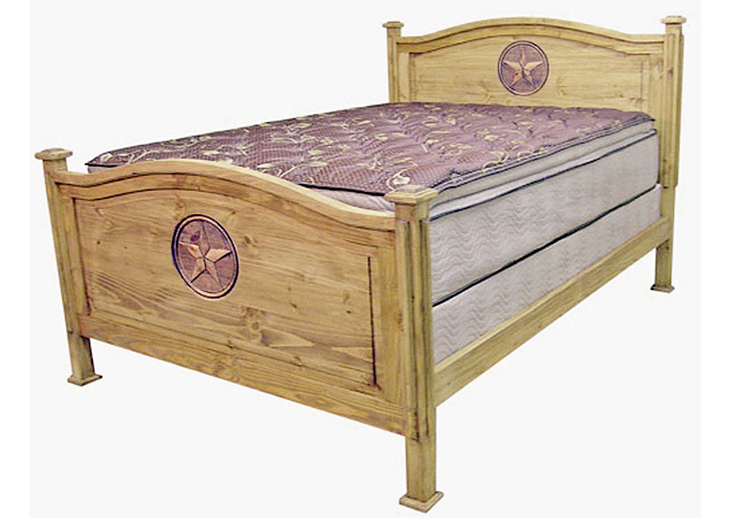 Budget Queen Bed w/Decorative Star,Million Dollar Rustic