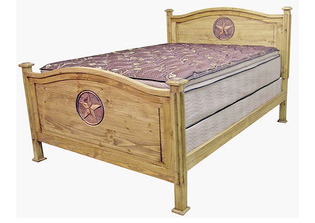 Budget King Bed w/Decorative Star,Million Dollar Rustic