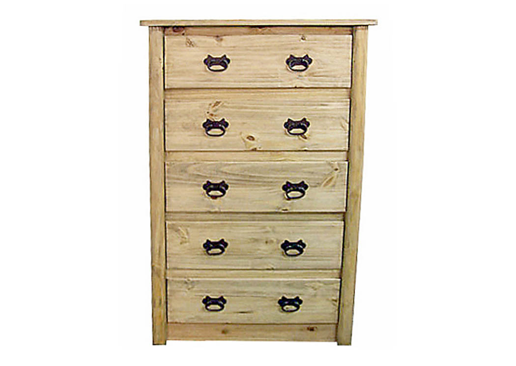 Log 5 Drawer Chest,Million Dollar Rustic