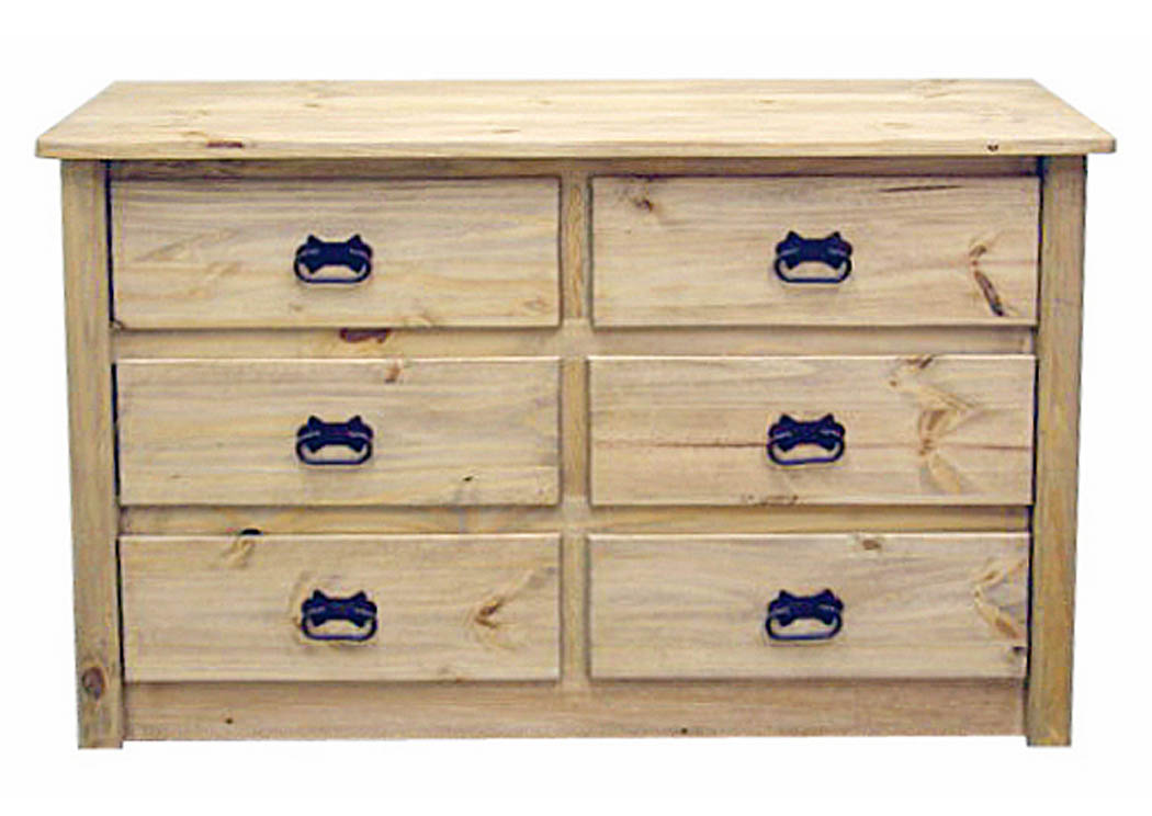 Log 6 Drawer Dresser,Million Dollar Rustic