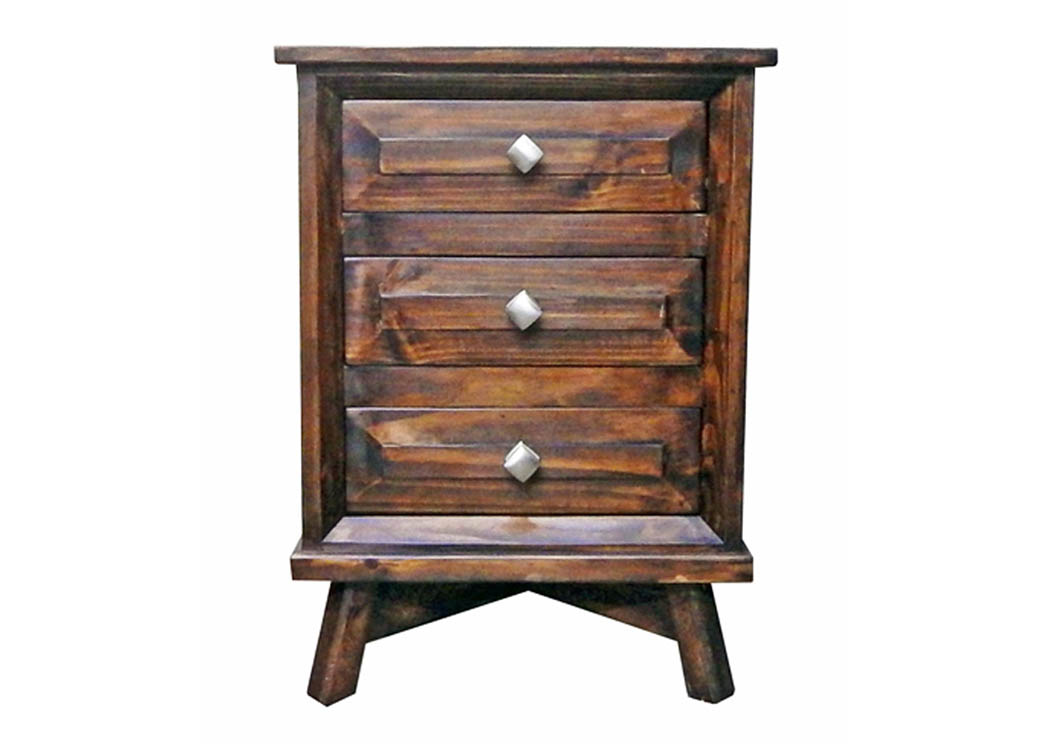 San Miguel 3 Drawer Nightstand On Legs,Million Dollar Rustic
