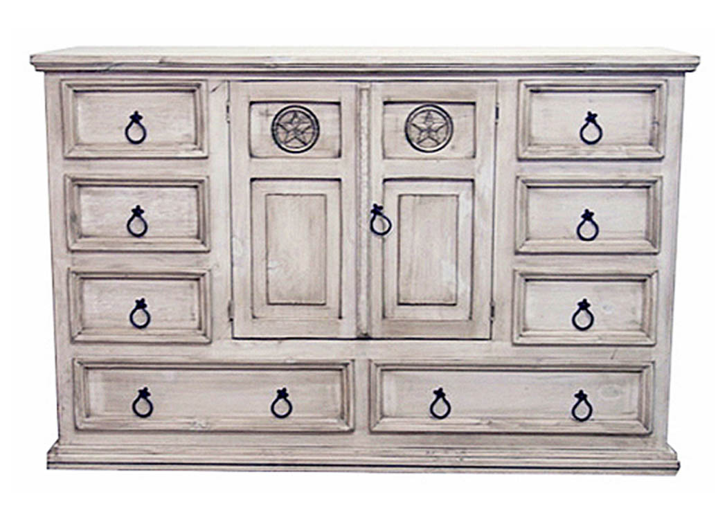 White Washed Dresser w/Star,Million Dollar Rustic