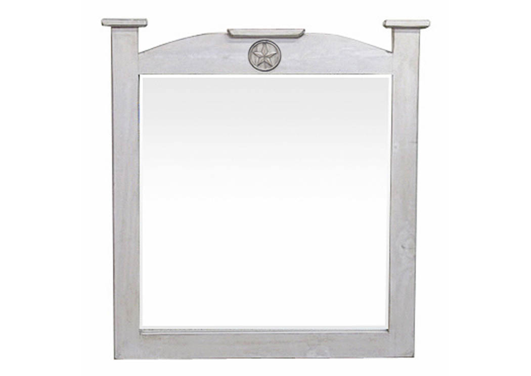 White Wash Mansion Mirror w/Star,Million Dollar Rustic