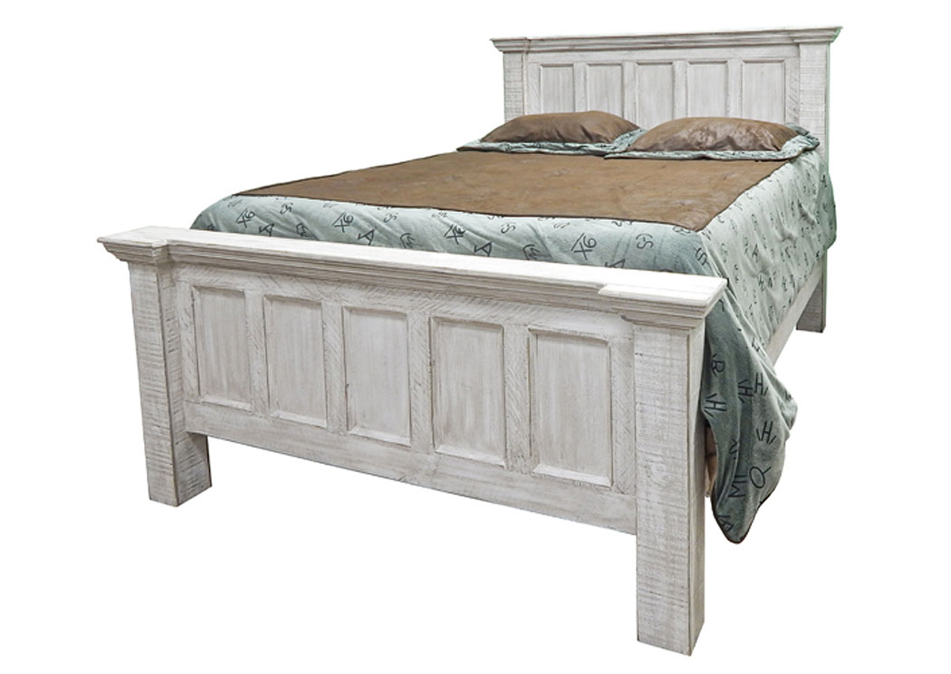 Weathered White Queen Coliseo Bed,Million Dollar Rustic