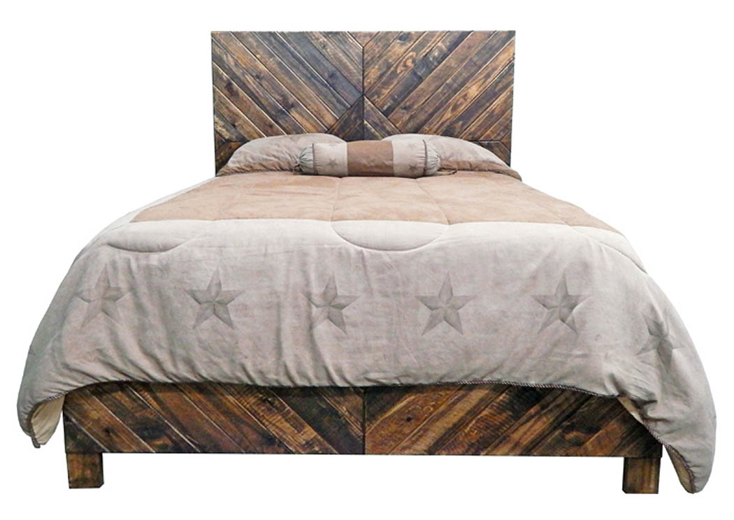 Diagonal Old King Platform Bed,Million Dollar Rustic
