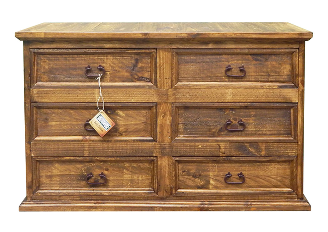 Brown Wb Budget 6 Drawer Dresser,Million Dollar Rustic