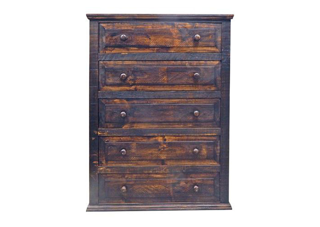 Med Water Base Econo 5 Drawer Chest,Million Dollar Rustic