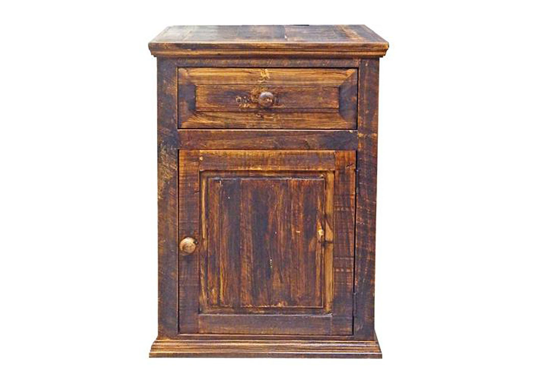 Med Wax Econo 1 Door 1 Drawer Nightstand Wh,Million Dollar Rustic