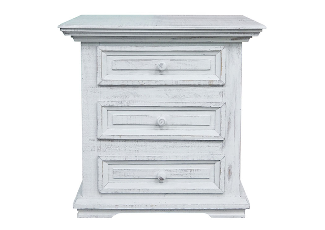 Coliseo Nightstand-Old White,Million Dollar Rustic