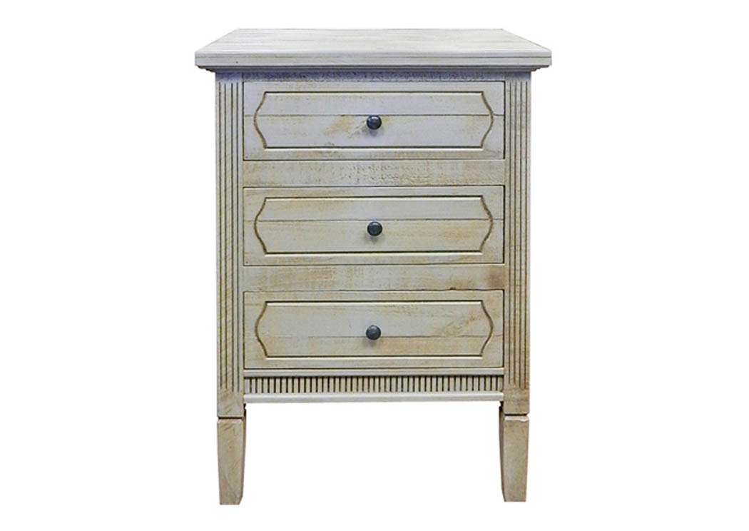 Grey 3 Drawer Nightstand,Million Dollar Rustic