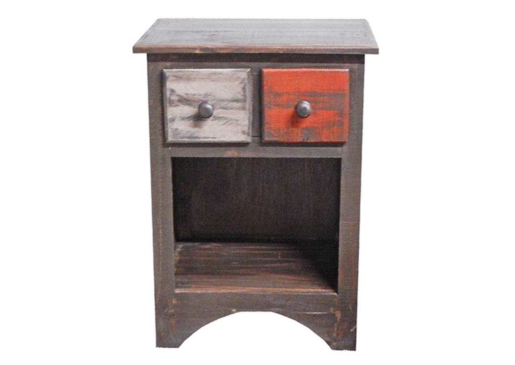Arco Multi Color Nightstand,Million Dollar Rustic