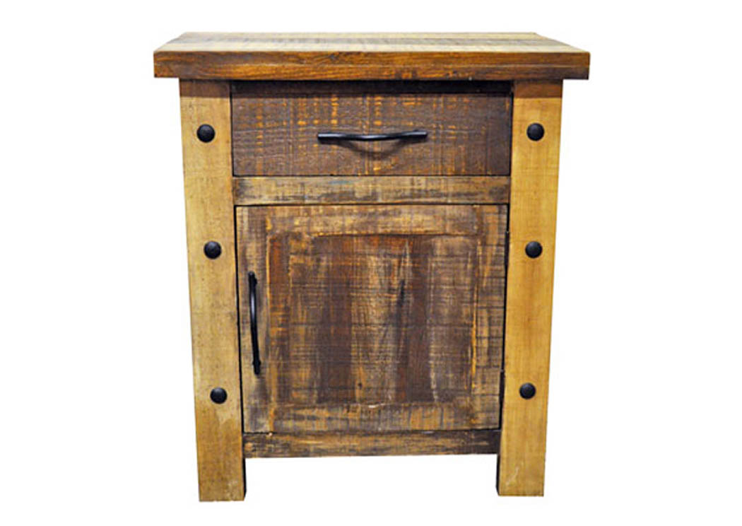 Slatted Wood Nightstand,Million Dollar Rustic