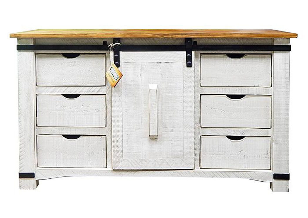 Eggshell Barn Door Dresser,Million Dollar Rustic