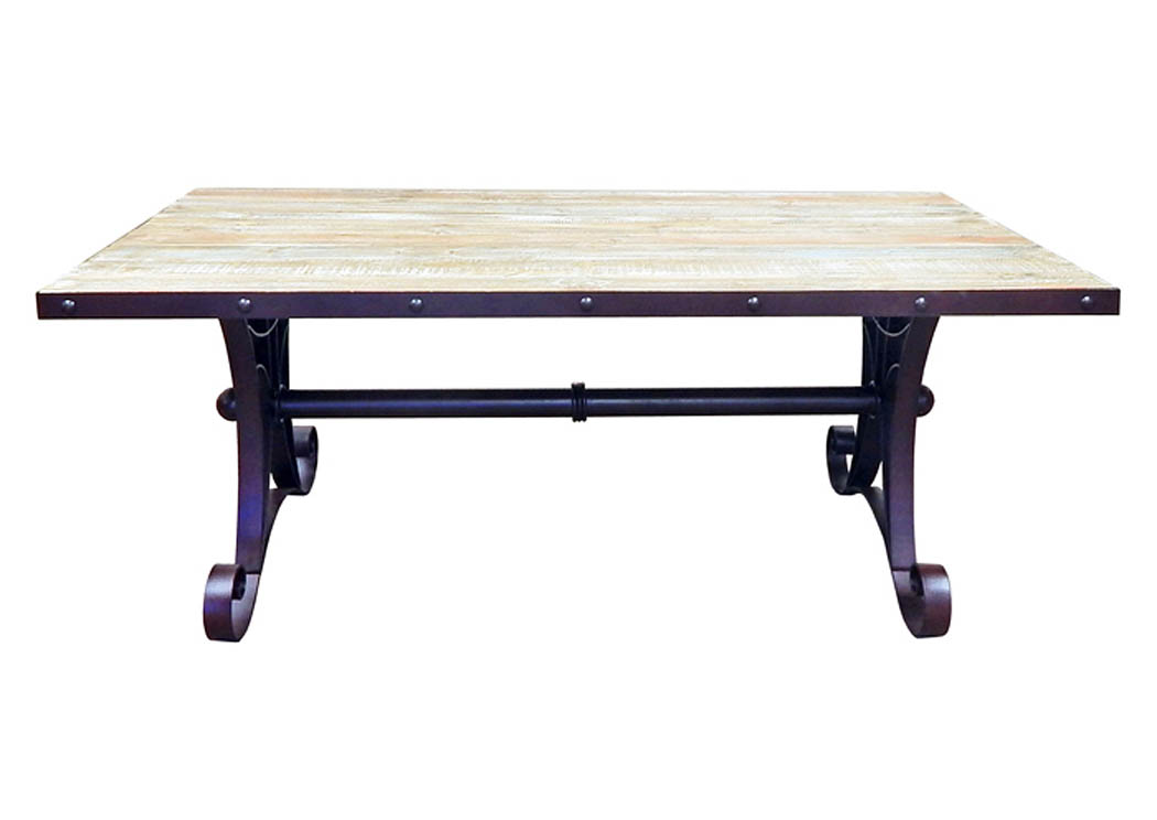 Horizon 6' Multicolor Iron & Wood Rough Cut Table,Million Dollar Rustic