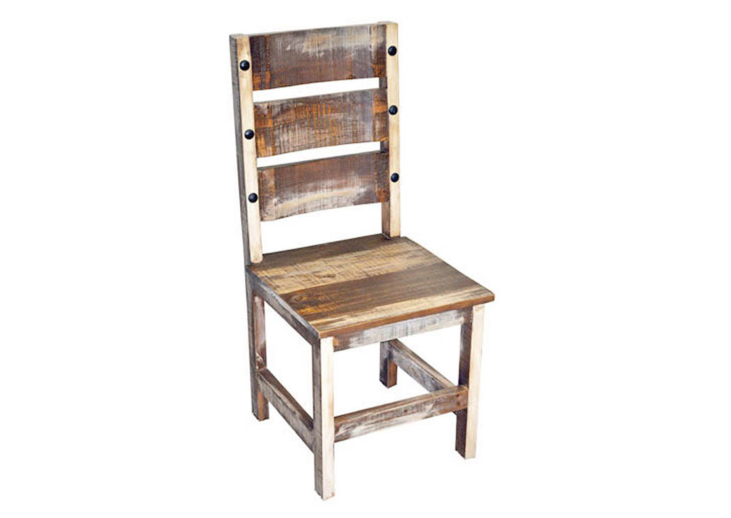 Barrel Rustic Wood Side Chair w/Slat-Back,Million Dollar Rustic