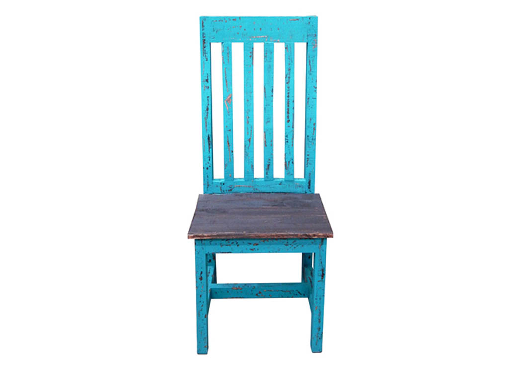 Turquoise Scraped Santa Rita Chair,Million Dollar Rustic