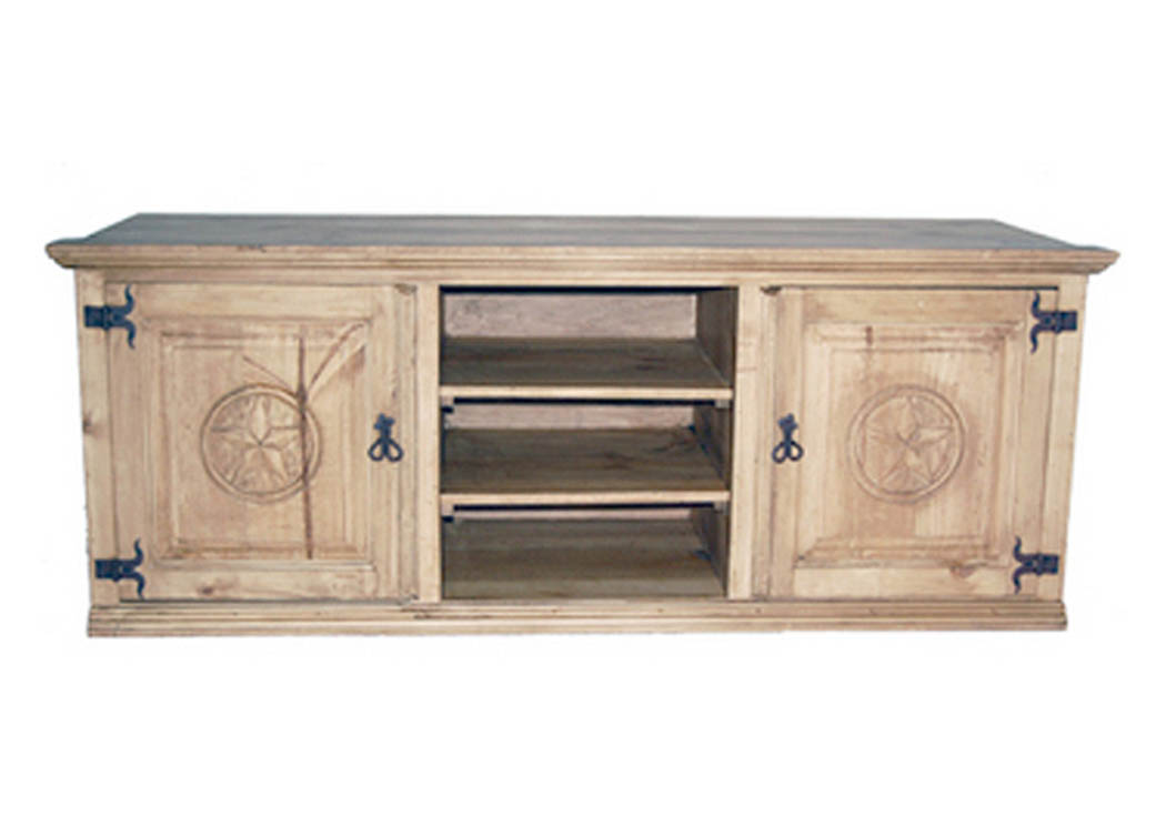 60" Center Console w/Stars,Million Dollar Rustic