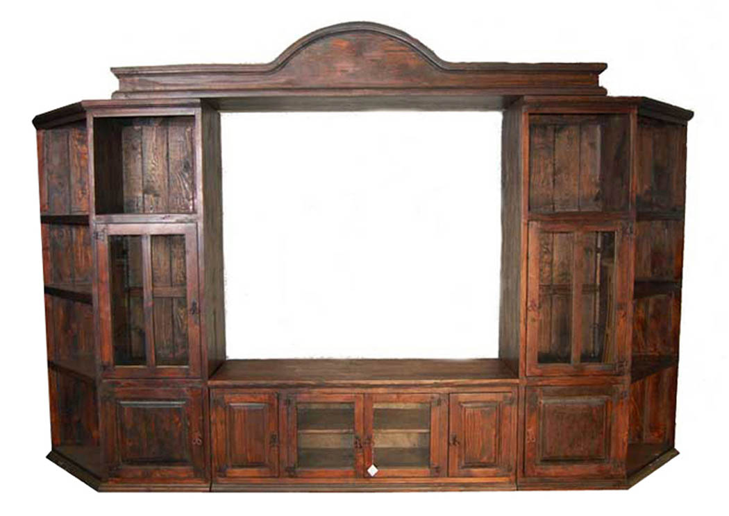 Dark 60" 4 Piece Wall Unit,Million Dollar Rustic