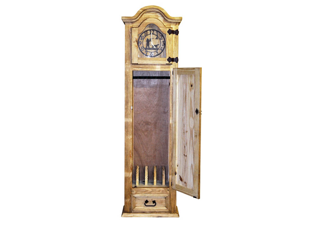 Gun Grandfather Clock w/5 Gun Capacity,Million Dollar Rustic