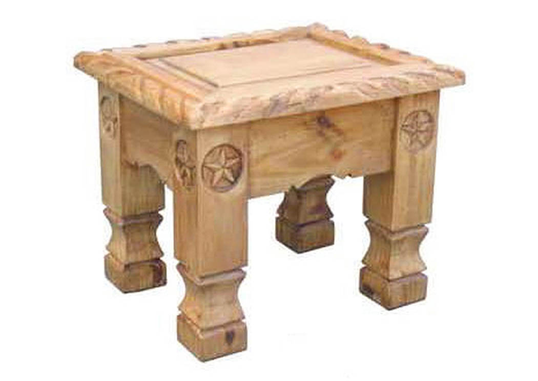 Rope End Table w/Stars,Million Dollar Rustic