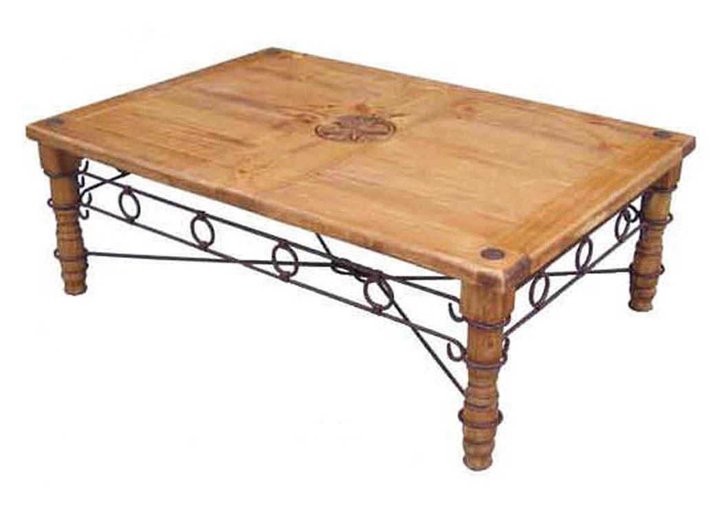 Star Cocktail Table w/Iron Accents,Million Dollar Rustic