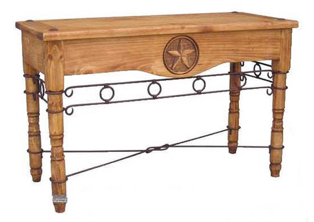 Star Sofa Table w/Iron Accents,Million Dollar Rustic