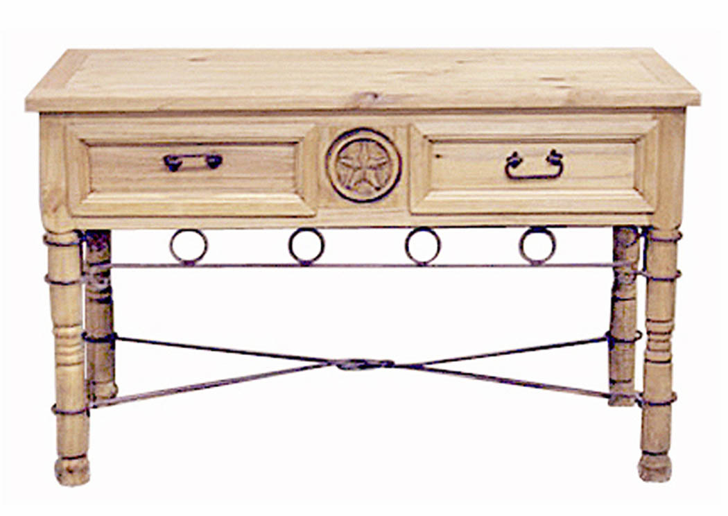 Star 2 Drawer Sofa Table w/Iron Accents,Million Dollar Rustic