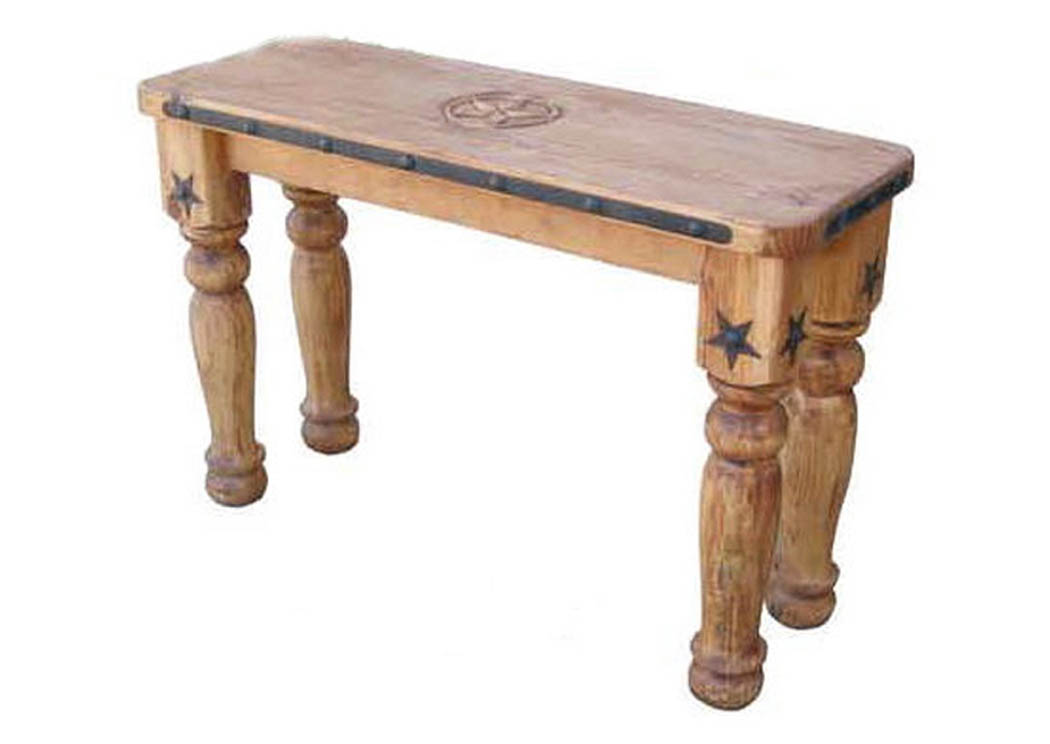 5" Leg Star Sofa Table w/Iron Accents,Million Dollar Rustic