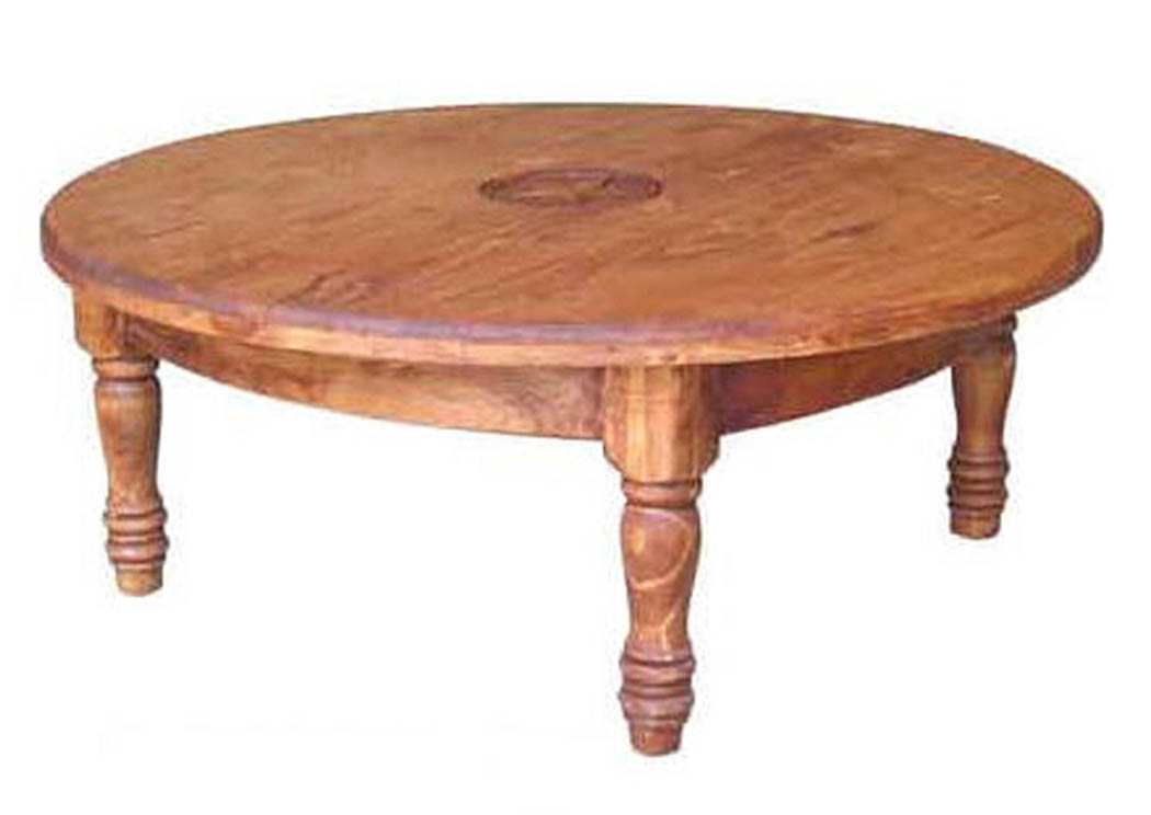 Round Cocktail Table w/Star,Million Dollar Rustic