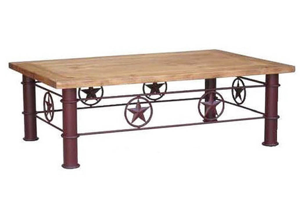 Texas Star Iron Cocktail Table,Million Dollar Rustic