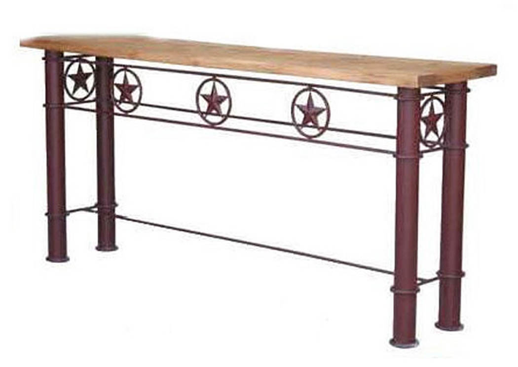 Texas Star Iron Sofa Table,Million Dollar Rustic