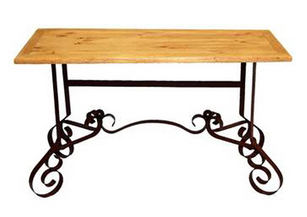 Bent Iron Sofa Table w/Iron Legs,Million Dollar Rustic