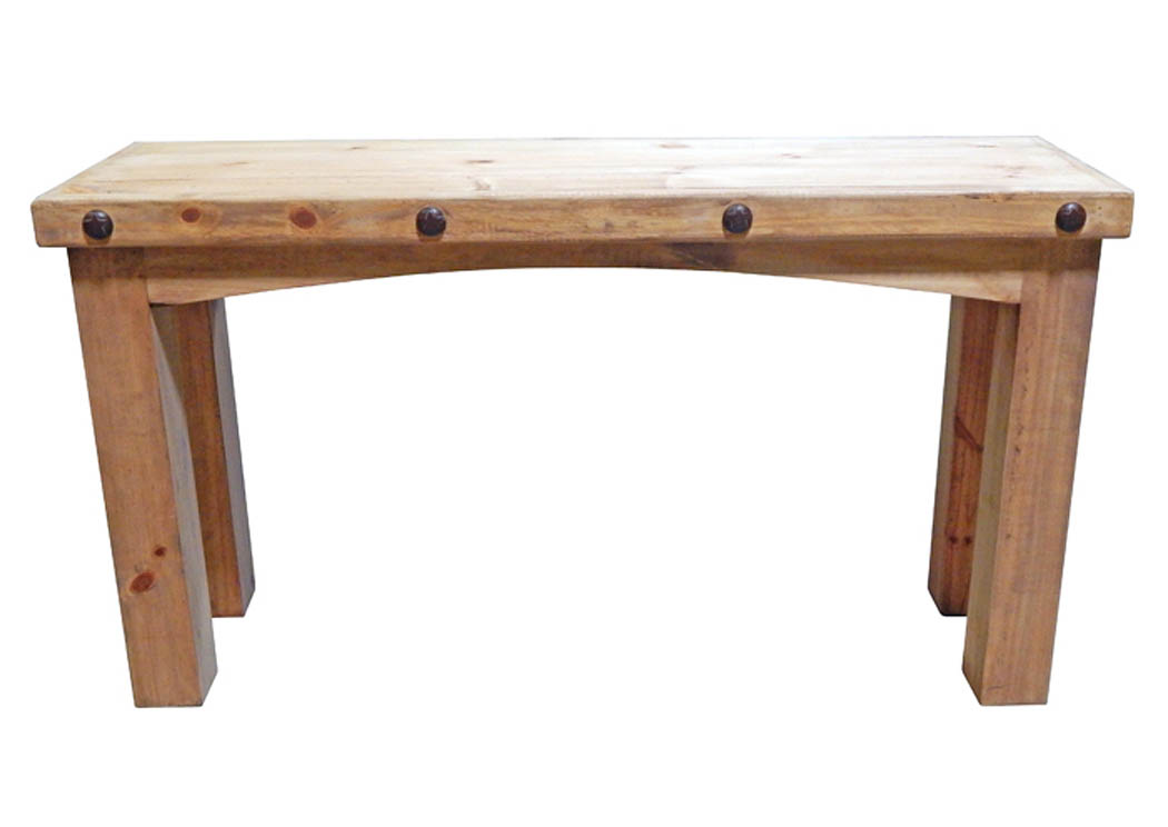 Wood Square Leg Sofa Table w/Concho Accents,Million Dollar Rustic