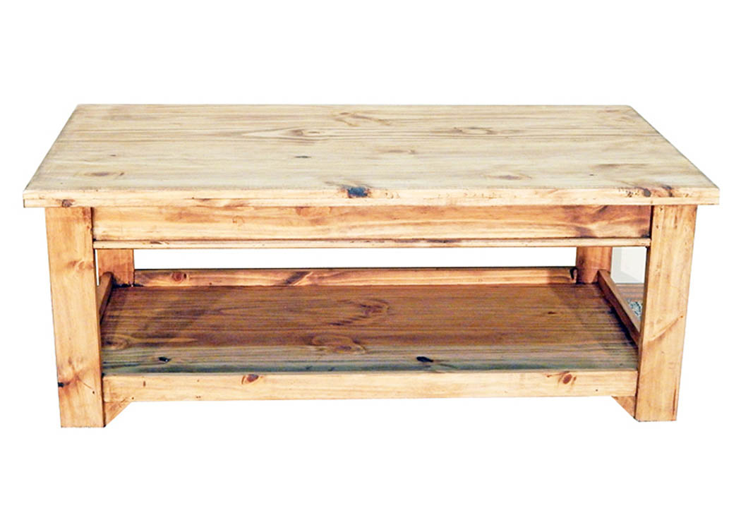 2 Drawer Cocktail Table w/Shelf,Million Dollar Rustic