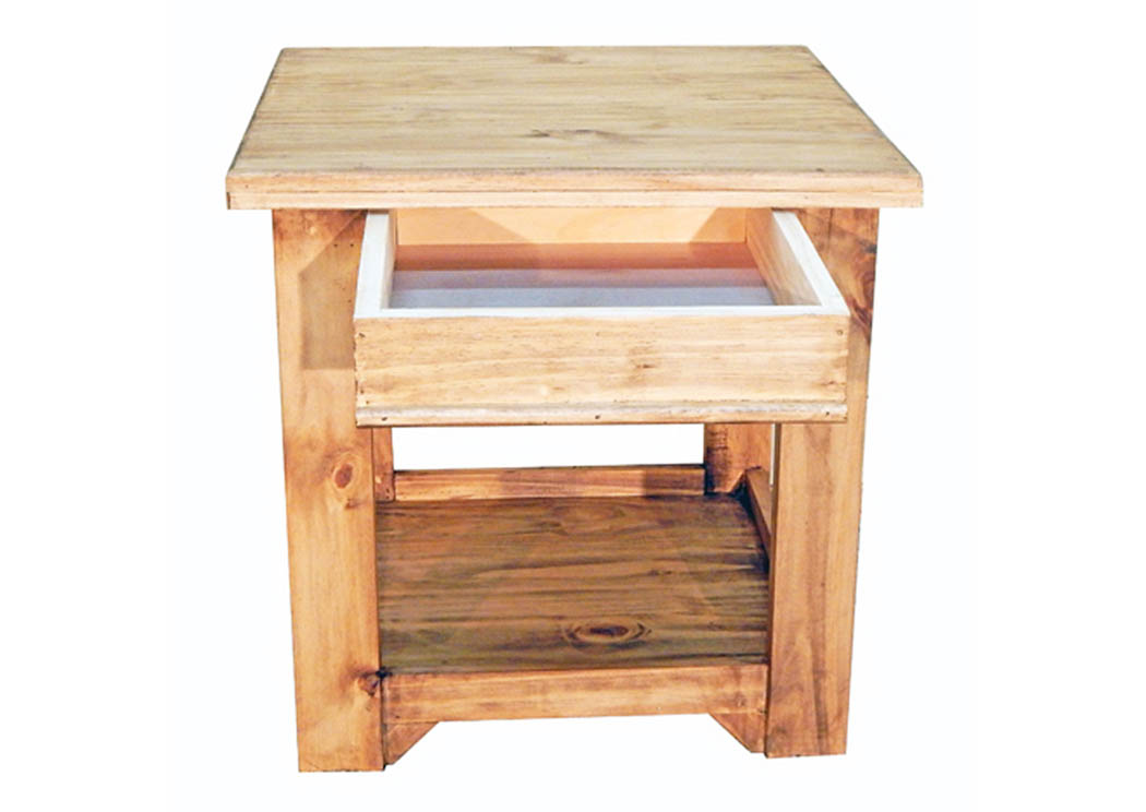 1 Drawer End Table w/Shelf,Million Dollar Rustic