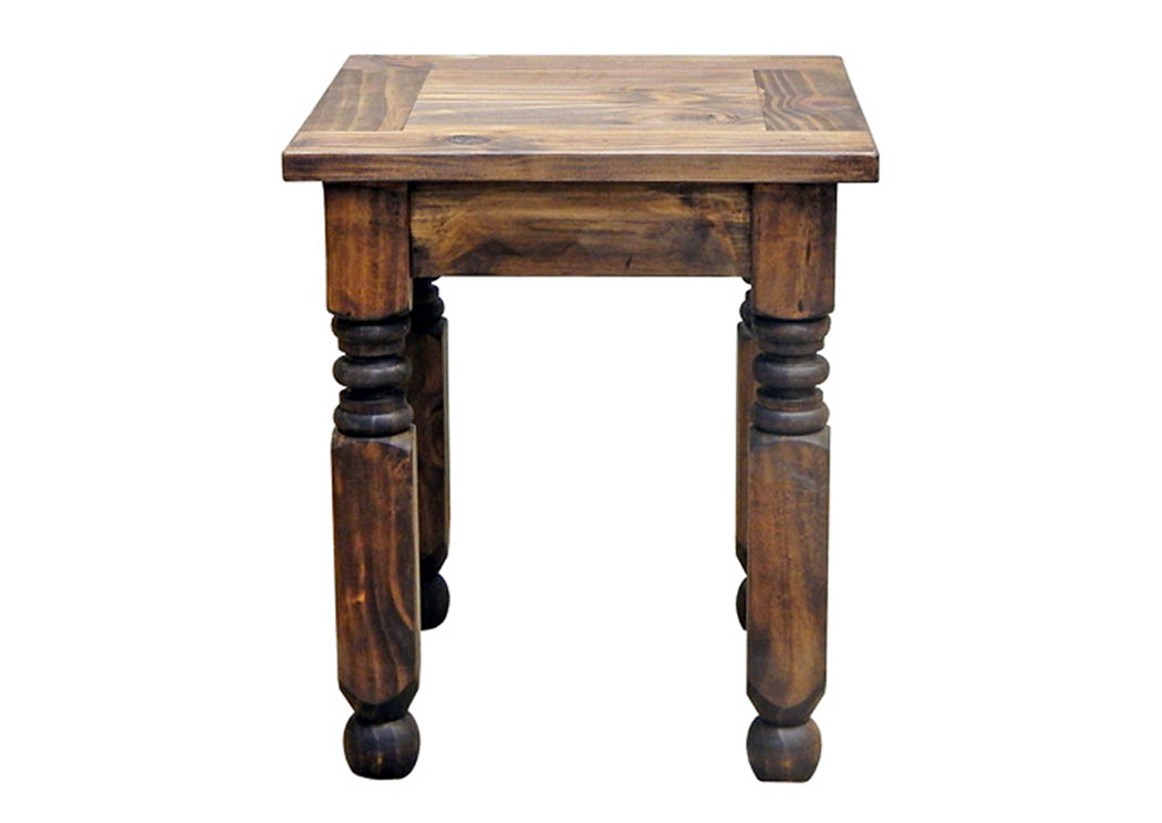 Medium Wax Lyon End Table,Million Dollar Rustic