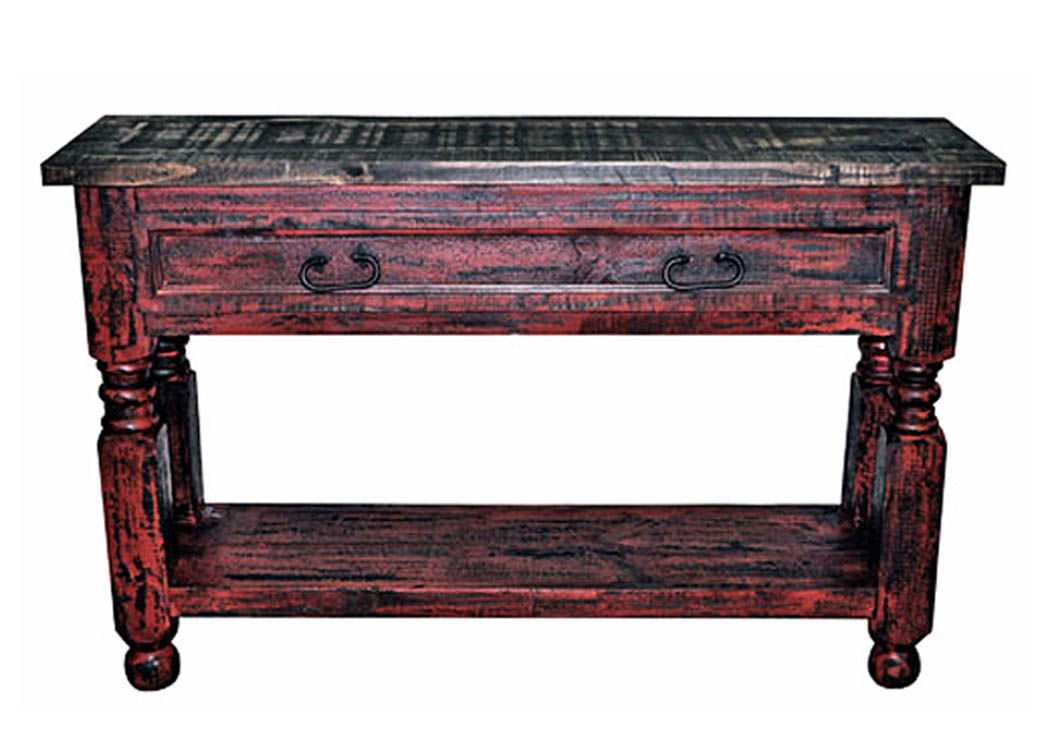 Red Scrape Lyon Sofa Table,Million Dollar Rustic