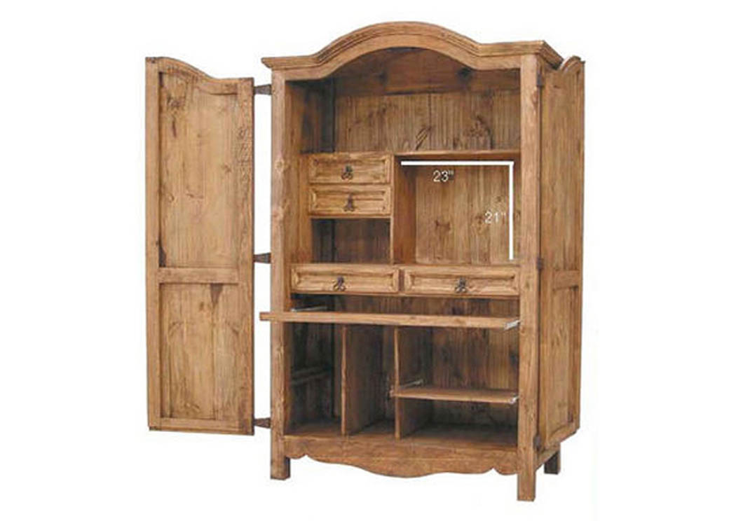 Computer Armoire w/Organized Compartments,Million Dollar Rustic