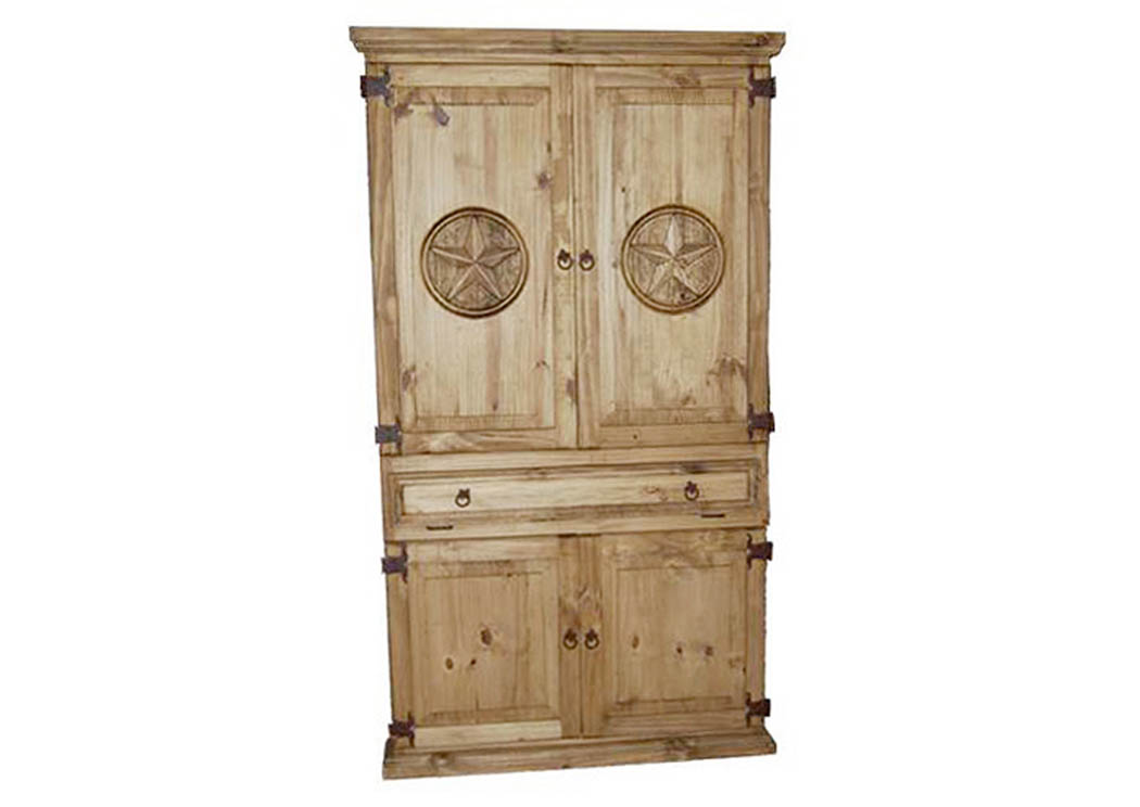 Computer Armoire w/Stars,Million Dollar Rustic