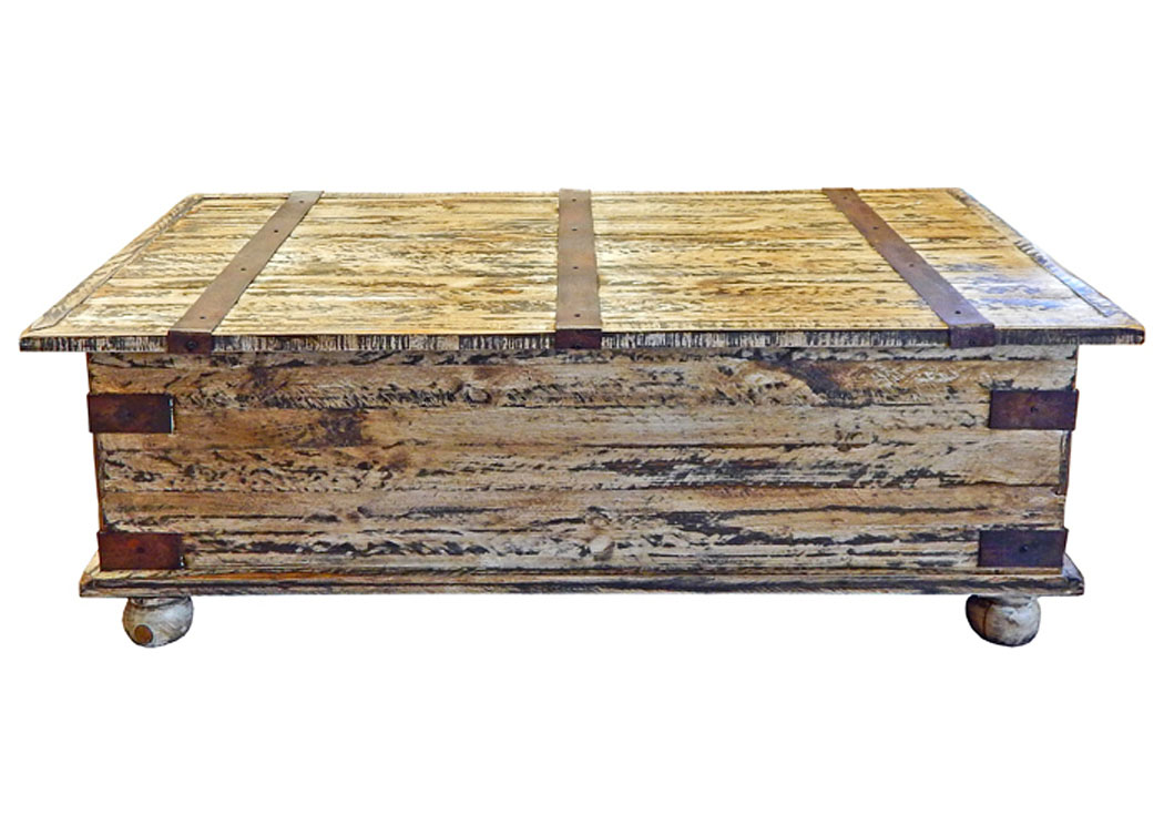 Black/Cream Trunk/Cocktail Table,Million Dollar Rustic